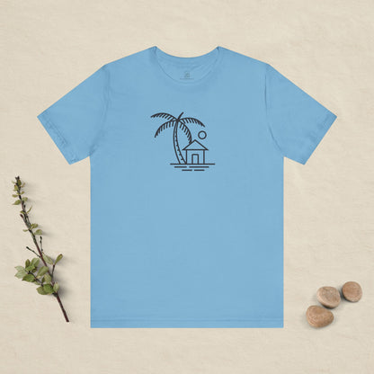 Palm & Hut Line Art T-Shirt