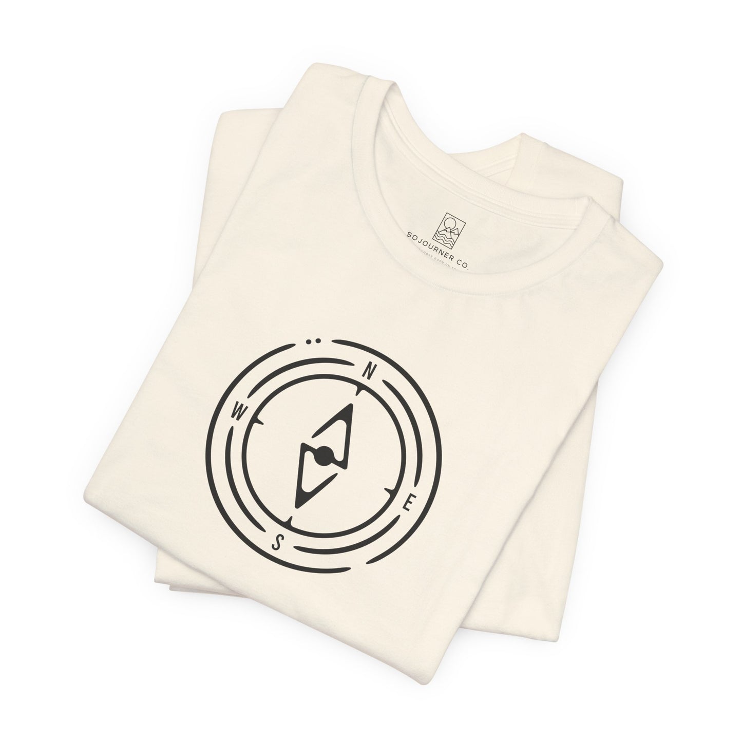The Compass Tee – Minimalist Direction Line Art