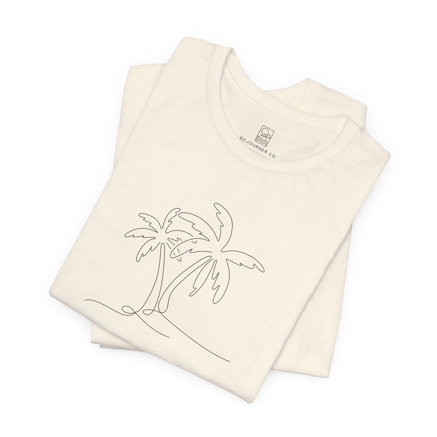 Minimalist Palm Tee – Coastal Calm Line Art