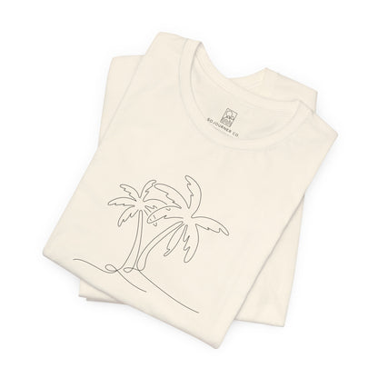 Minimalist Palm Tee – Coastal Calm Line Art
