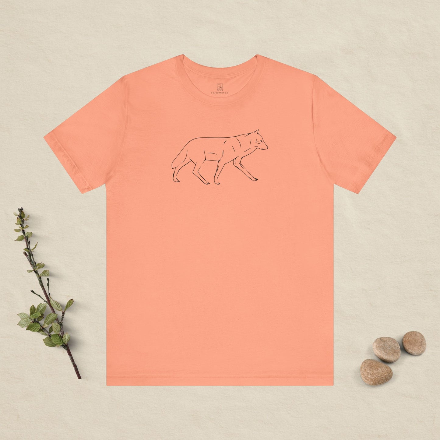 The Quiet Path – Minimalist Wolf Line Art Tee