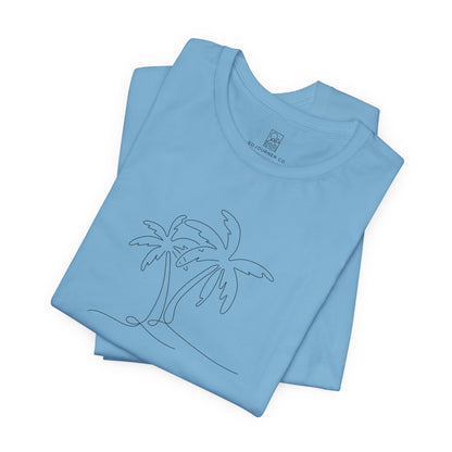 Minimalist Palm Tee – Coastal Calm Line Art
