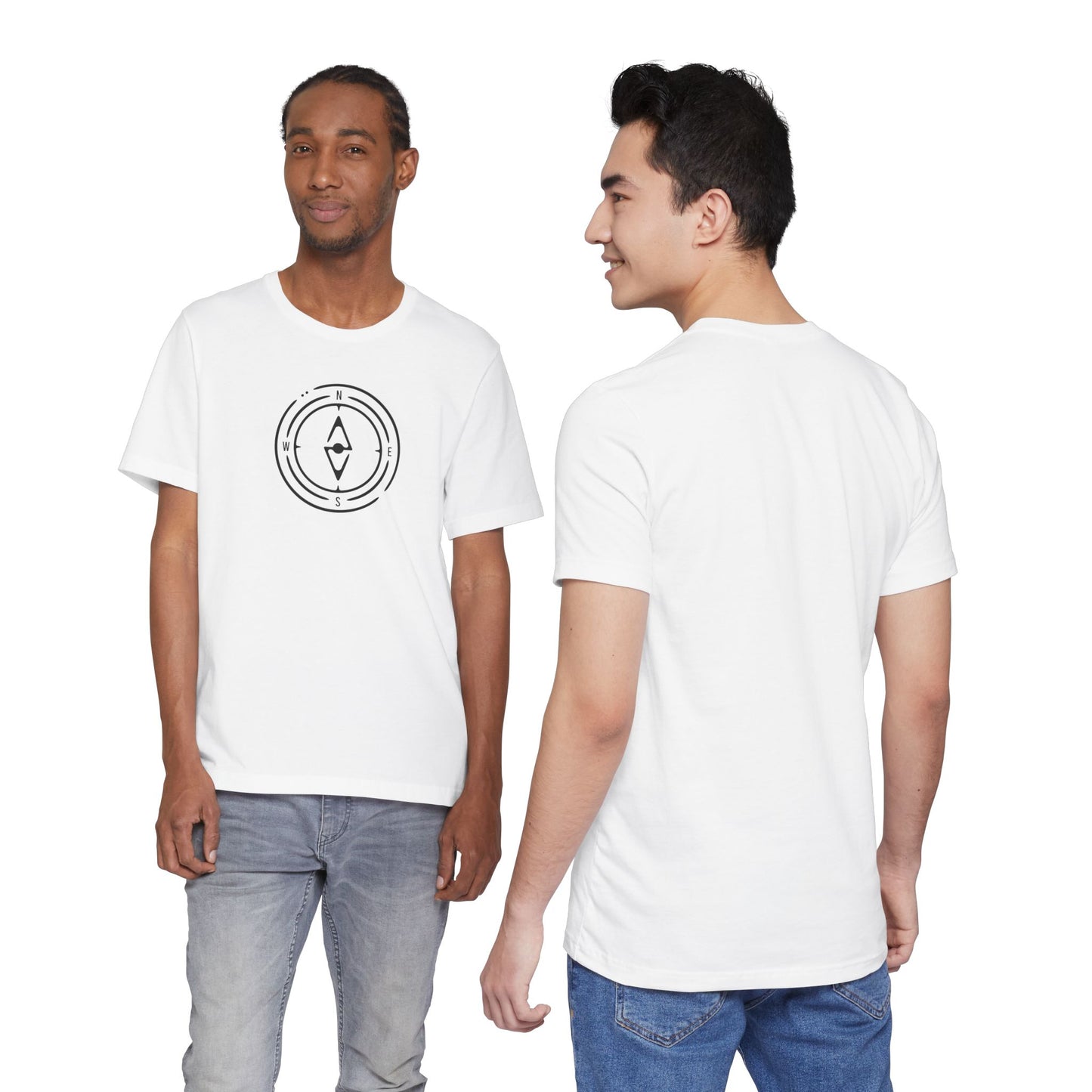The Compass Tee – Minimalist Direction Line Art