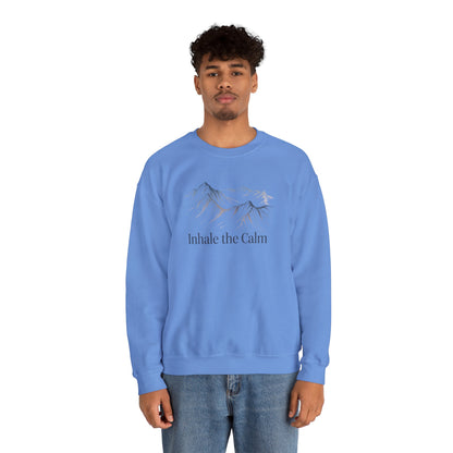 Inhale the Calm – Mountain Sketch Comfort Sweatshirt