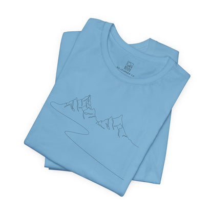 Single Line Mountain Tee – Unisex Minimalist Nature Shirt