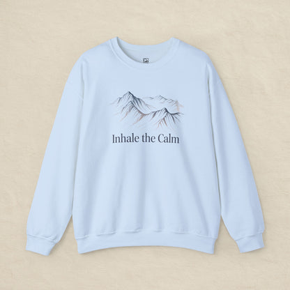 Inhale the Calm – Mountain Sketch Comfort Sweatshirt