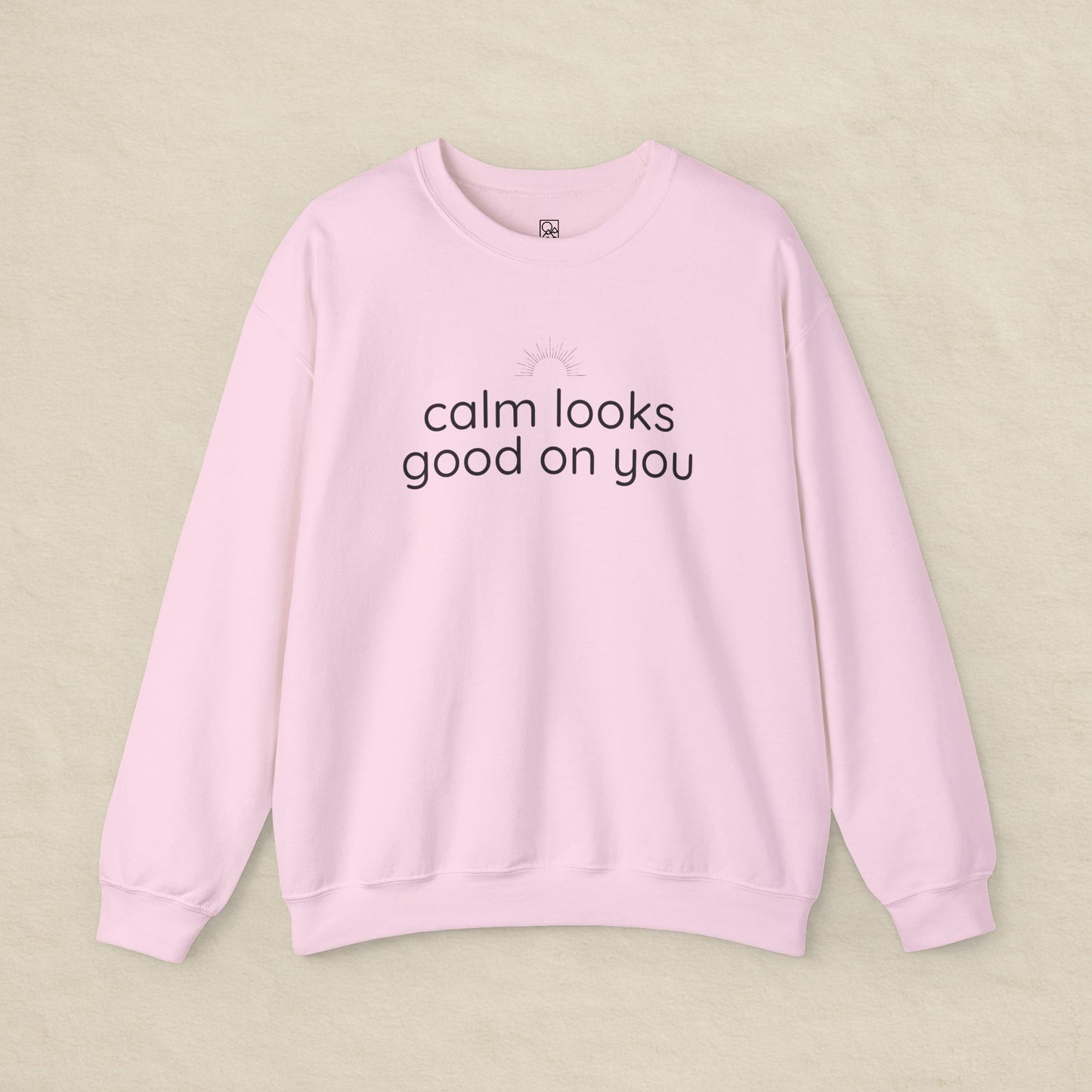 Calm Looks Good on You – Vertical Text Fleece Sweatshirt
