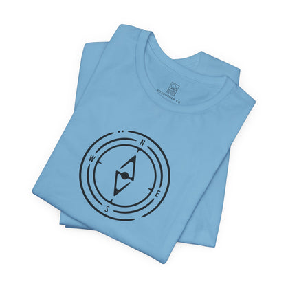 The Compass Tee – Minimalist Direction Line Art