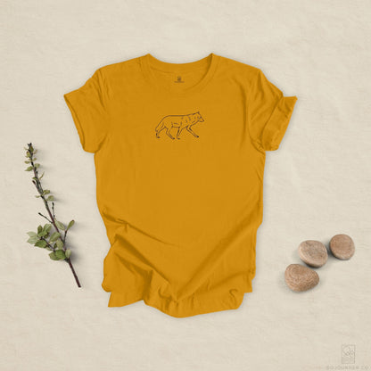 The Quiet Path – Minimalist Wolf Line Art Tee
