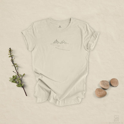 Single Line Mountain Tee – Unisex Minimalist Nature Shirt