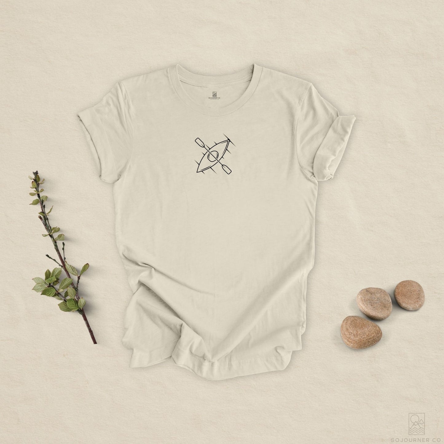 Kayak Journey Tee – Minimalist Paddle Line Art