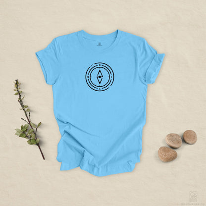 The Compass Tee – Minimalist Direction Line Art