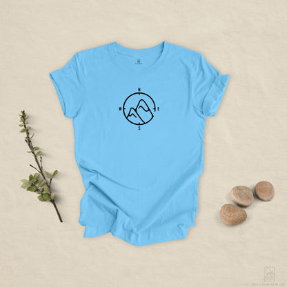 Mountain Compass Tee – Minimalist Nature Navigation