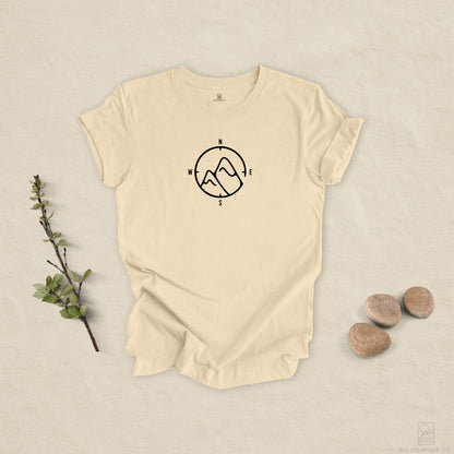 Mountain Compass Tee – Minimalist Nature Navigation