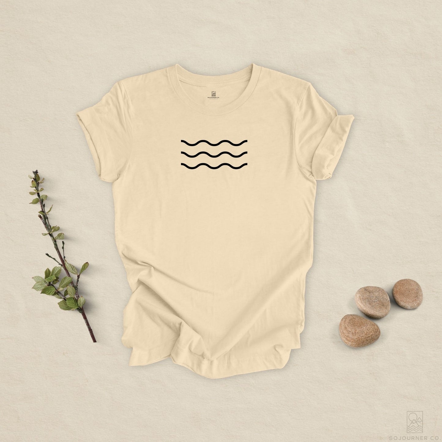 Minimalist Wavy Lines Tee – Unisex T-Shirt