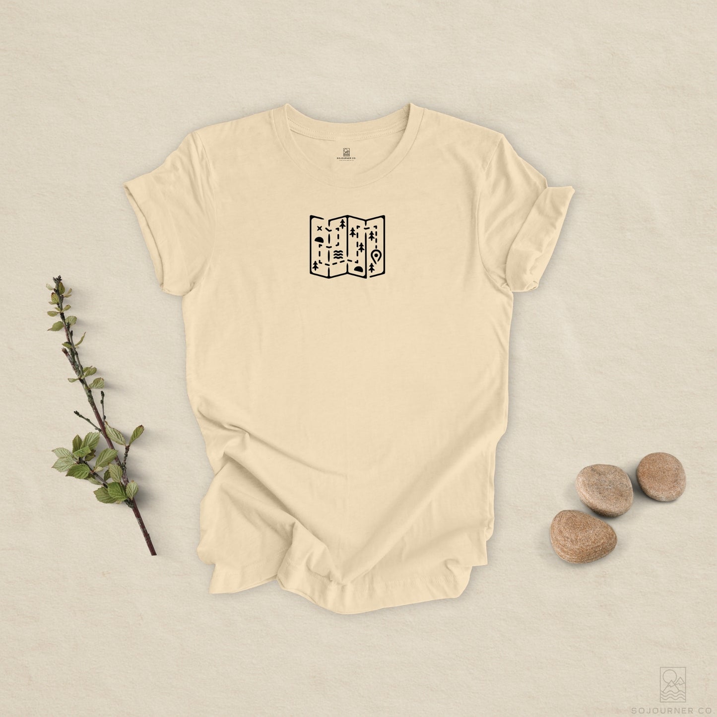 Adventure Map Tee – Minimalist Line Art for Explorers