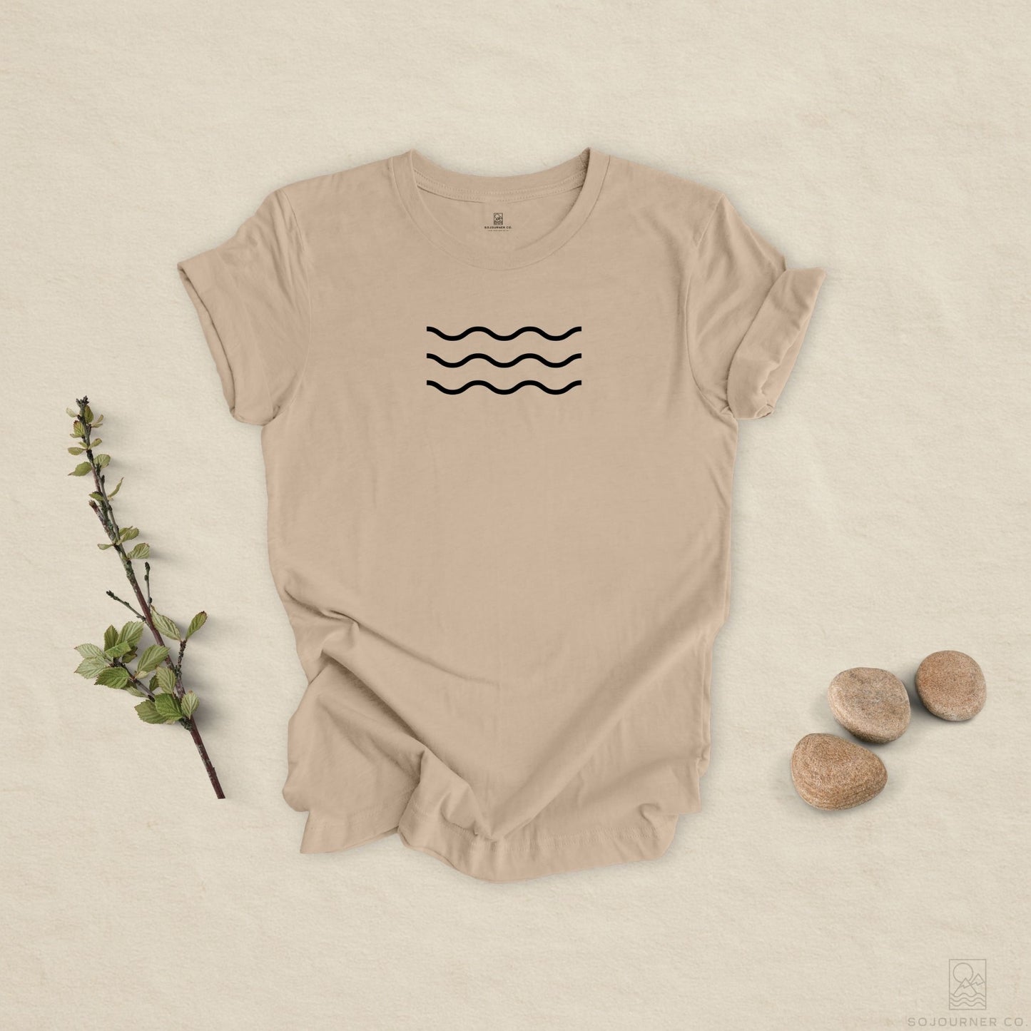 Minimalist Wavy Lines Tee – Unisex T-Shirt