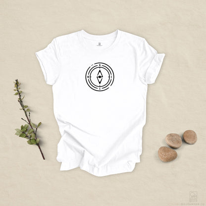 The Compass Tee – Minimalist Direction Line Art