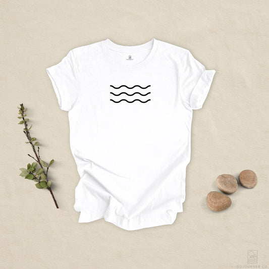 Minimalist Wavy Lines Tee – Unisex T-Shirt