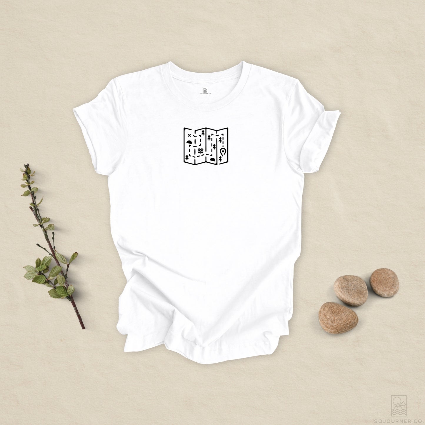 Adventure Map Tee – Minimalist Line Art for Explorers