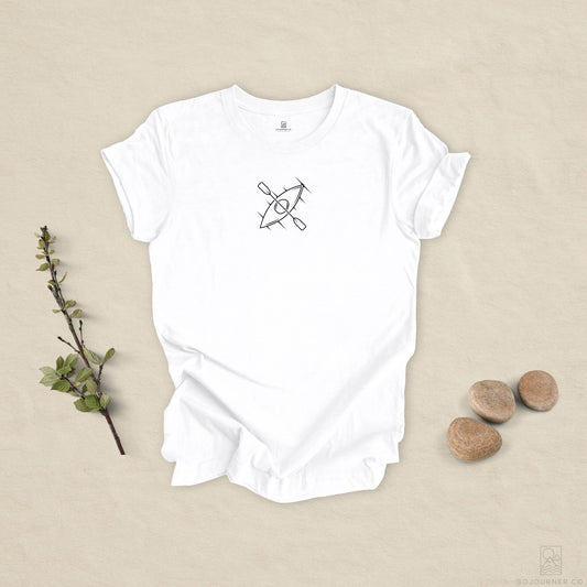 Kayak Journey Tee – Minimalist Paddle Line Art