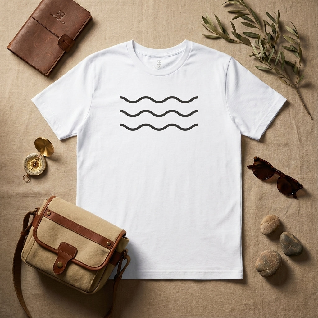 Minimalist Wavy Lines Tee – Unisex T-Shirt