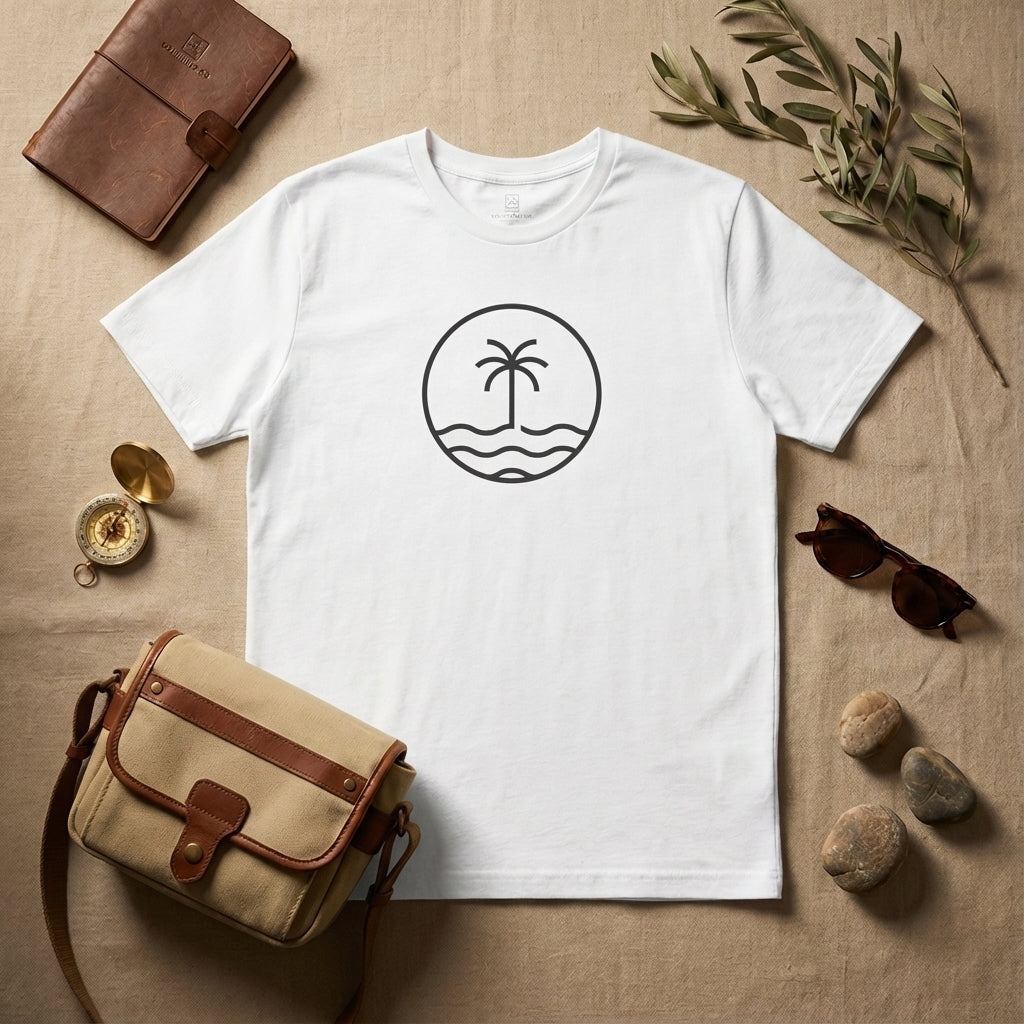 Coastal Circle - Palm & Waves Tee